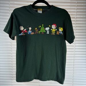 Vintage Peanuts Shirt Womens Small Christmas Charlie Brown Gang Crewneck T Gift